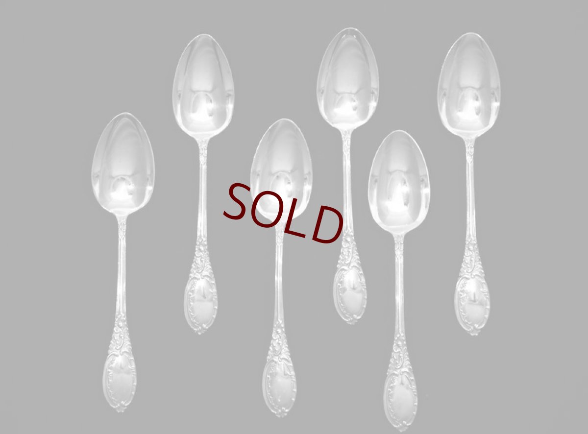 画像2: 純銀製（925）1909年　マッピン＆ウェッブ　ロココ風ハンドル　ティースプーンセット (2)