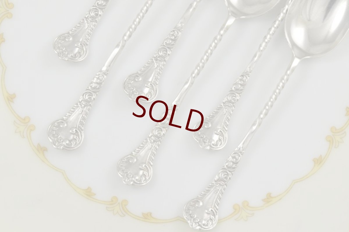 画像4: 純銀製（925）スクロール＆ツイスト　エレガントなティースプーン6本セット (4)