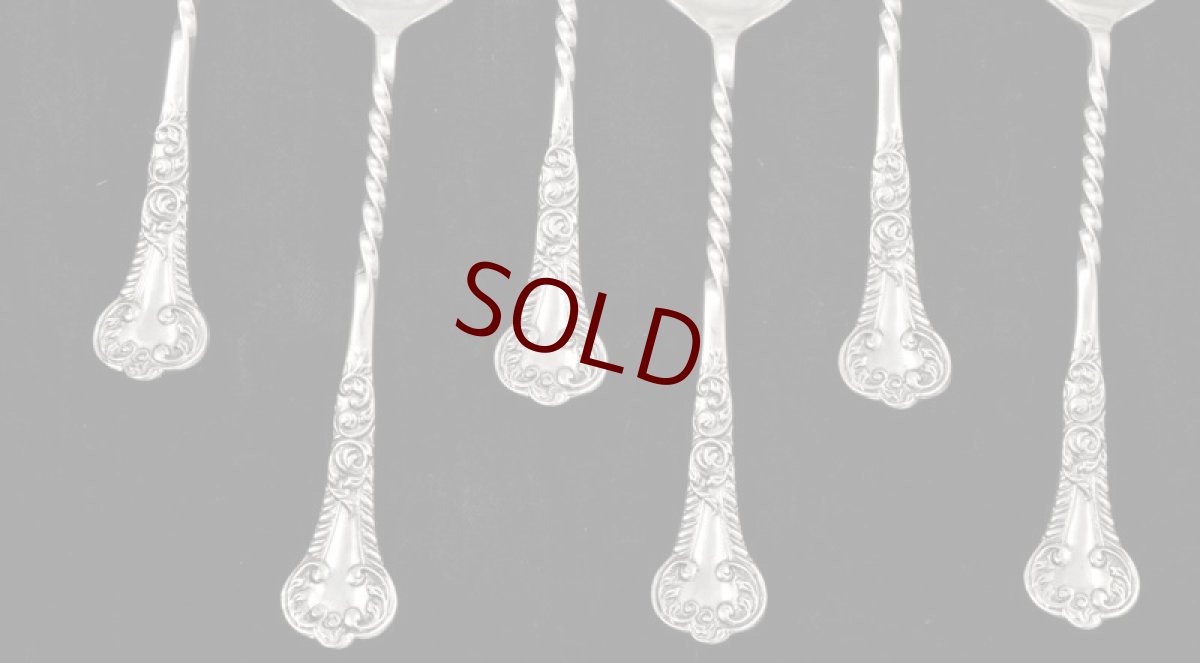 画像2: 純銀製（925）スクロール＆ツイスト　エレガントなティースプーン6本セット (2)