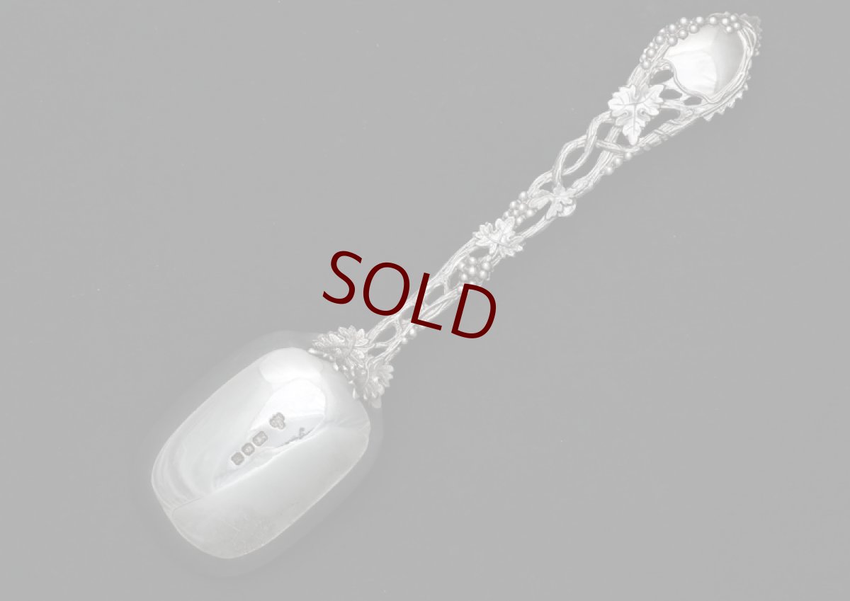 画像2: 純銀製（925）　1971年　手作り　ピアスド　葡萄と蔓のジャムスプーン (2)