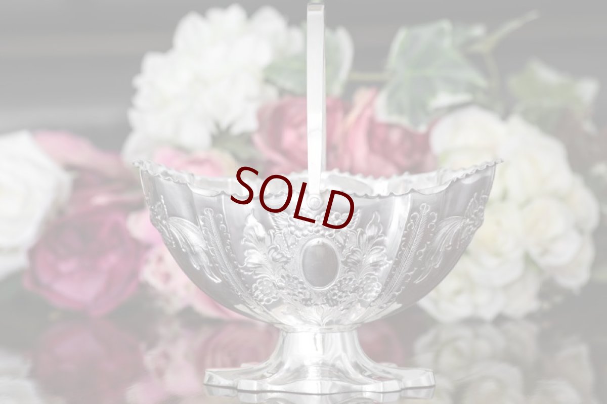 画像2: ヴィクトリア時代後期　ハンドチェイス　お花のシュガーバスケット (2)