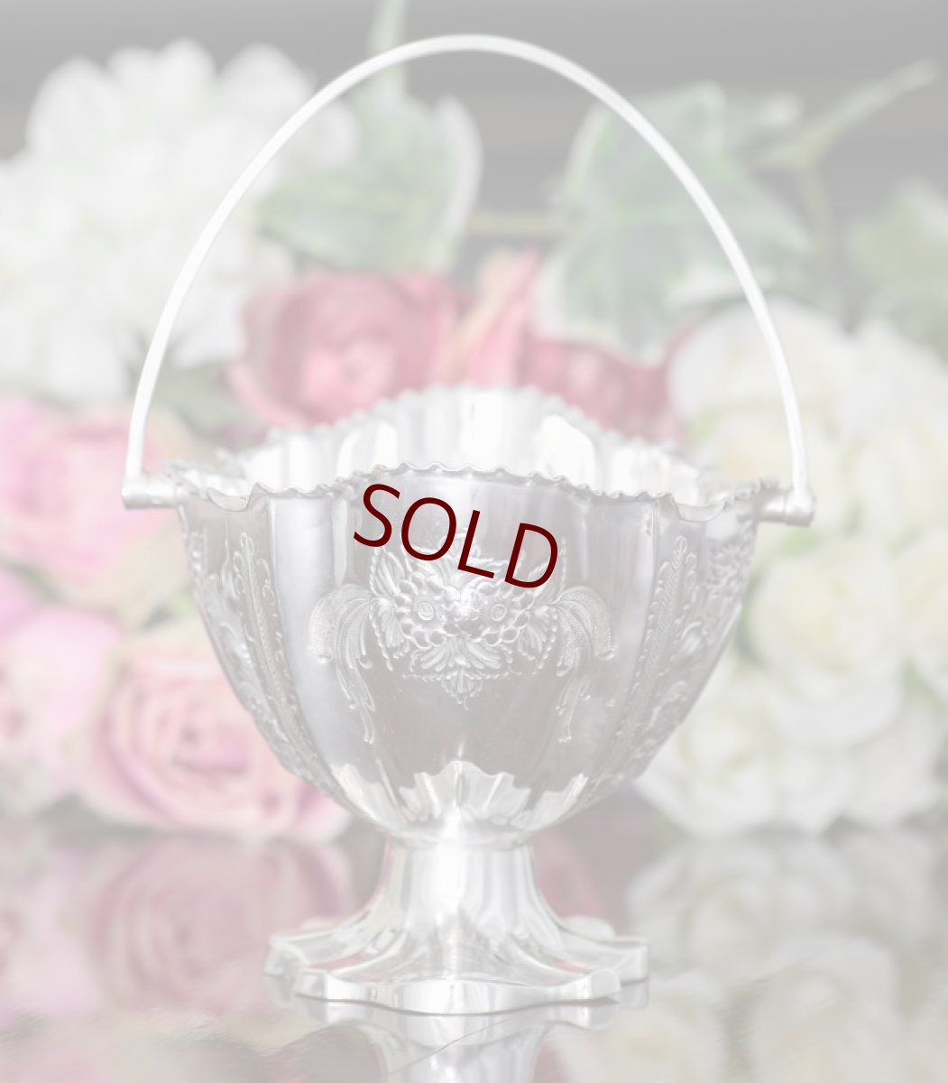 画像3: ヴィクトリア時代後期　ハンドチェイス　お花のシュガーバスケット (3)