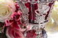 画像4: シルバープレート製　特級　美装飾　葡萄と葉のクランベリーグラス　シュガーバスケット