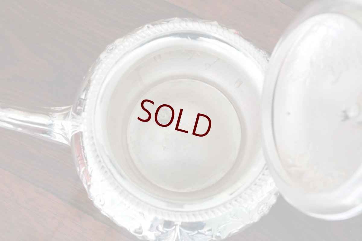 画像9: シルバープレート製　　ヴィクトリアンロココ風　小鳥の摘み　ティーセット (9)