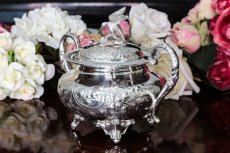 画像15: シルバープレート製　　ヴィクトリアンロココ風　小鳥の摘み　ティーセット (15)