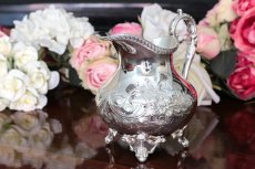 画像10: シルバープレート製　　ヴィクトリアンロココ風　小鳥の摘み　ティーセット (10)