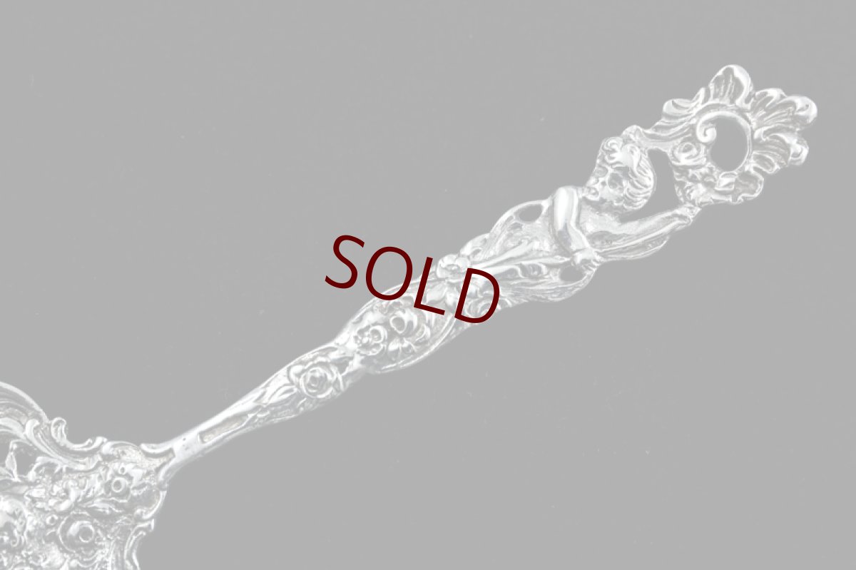 画像3: 純銀製（800）　1900年前後　ドイツ製　ロココ風　透かし細工　エンジェルと薔薇　ケーキサーバー  (3)