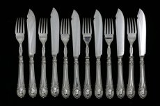 画像2: シルバープレート製　1865年 　ゴシックスタイル　フィッシュカトラリー　６組セット (2)