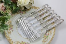 画像12: シルバープレート製　1865年 　ゴシックスタイル　フィッシュカトラリー　６組セット (12)