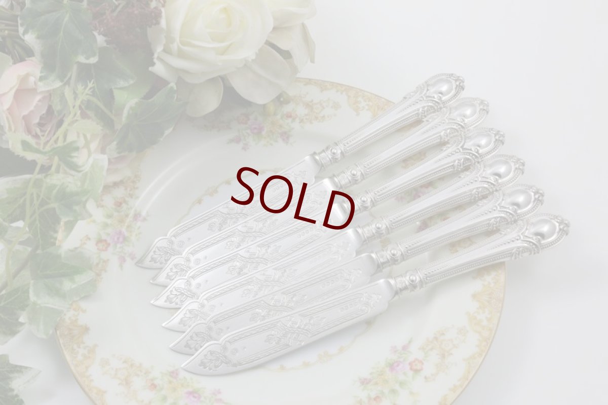 画像9: シルバープレート製　1865年 　ゴシックスタイル　フィッシュカトラリー　６組セット (9)