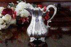 画像11: シルバープレート製　ヴィクトリア時代後期　ペアシェイプ　エレガントなお花の摘み　手彫り彫刻　ティーセット (11)