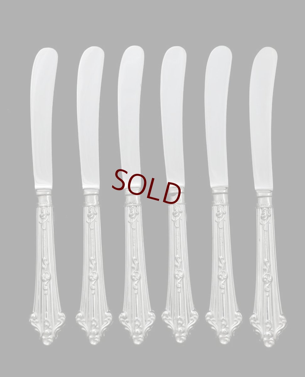 画像2: 純銀（９２５）1905年　エレガントな純銀ハンドル　スコーンナイフセット (2)