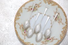 画像6: 純銀製（925）1890年 　貝のシェイプのスプーン5本セット (6)