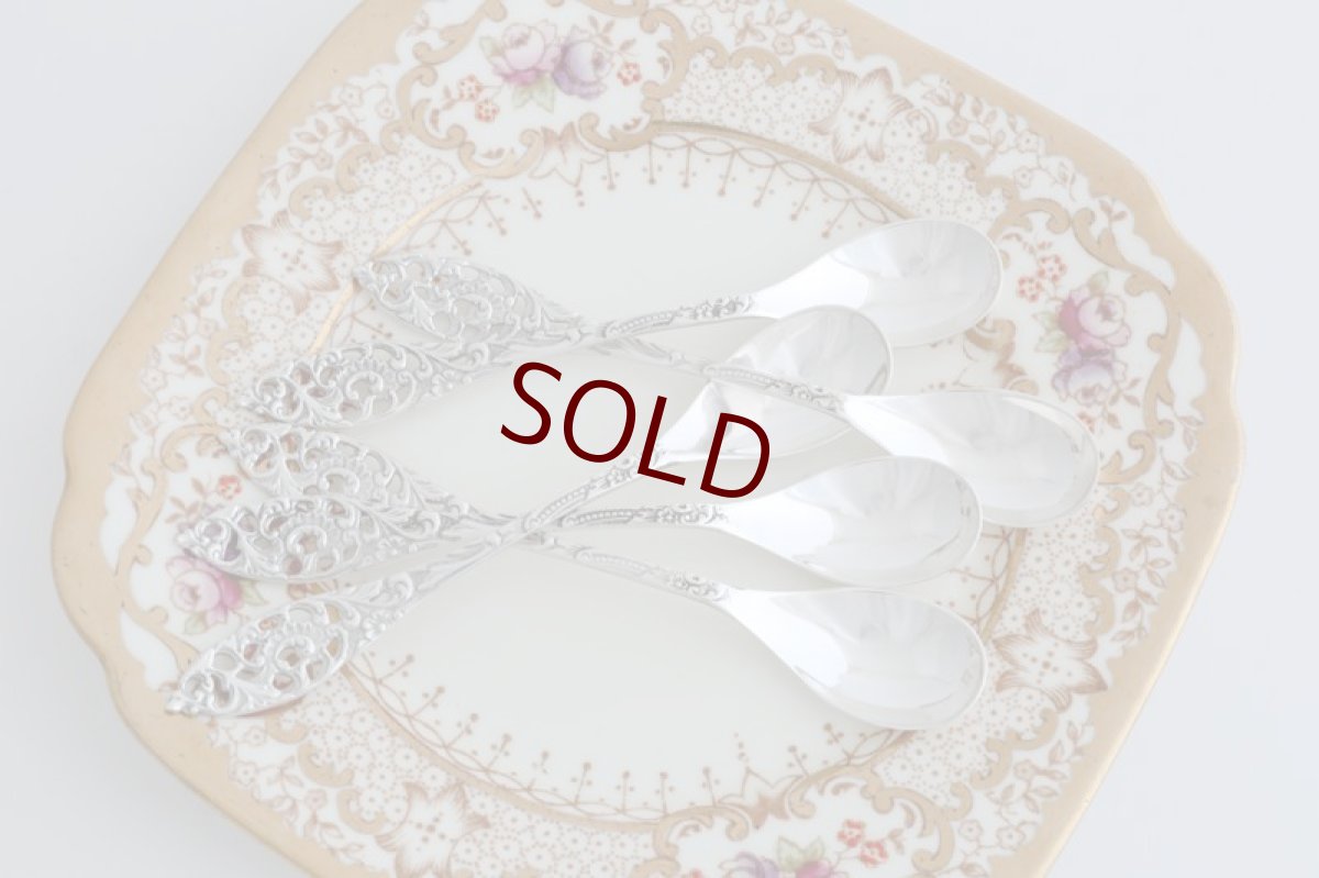 画像5: シルバープレート製　北欧　透かし細工　スプーン　５本セット (5)