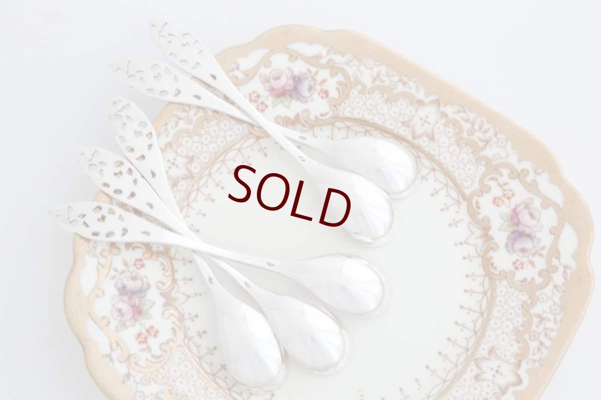 画像6: シルバープレート製　北欧　透かし細工　スプーン　５本セット (6)