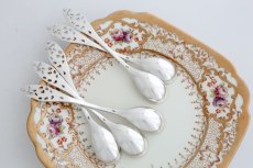 画像6: シルバープレート製　北欧　透かし細工　スプーン　５本セット (6)