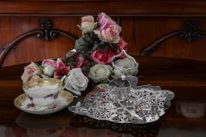 画像7: シルバープレート製　ヴィンテージ　美しいピアスワークのサンドイッチトレイ  (7)