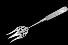 画像5: 純銀製（925）　白蝶貝ハンドル　ジャムスプーン、バターナイフ、トーストフォークセット (5)