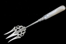 画像6: 純銀製（925）　白蝶貝ハンドル　ジャムスプーン、バターナイフ、トーストフォークセット (6)