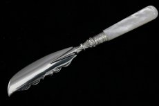 画像4: 純銀製（925）　白蝶貝ハンドル　ジャムスプーン、バターナイフ、トーストフォークセット (4)