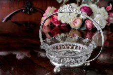 画像1: シルバープレート製 1930年前後 フリルの縁飾りが素敵な ジャムディッシュ (1)