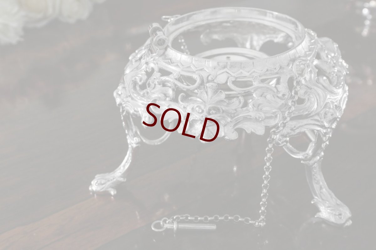 画像6: シルバープレート製　ヴィクトリア時代後期 ヴィクトリアンロココ　ティーケトル＆スタンド (6)