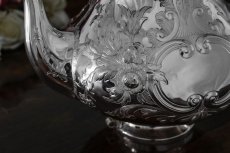 画像5: シルバープレート製　ヴィクトリア時代後期 ヴィクトリアンロココ　ティーケトル＆スタンド (5)