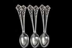 画像4: 純銀製（925）1899年　繊細な透かし細工が美しいティースプーン6本セット (4)