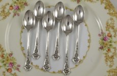 画像6: 純銀製（925）1899年　繊細な透かし細工が美しいティースプーン6本セット (6)