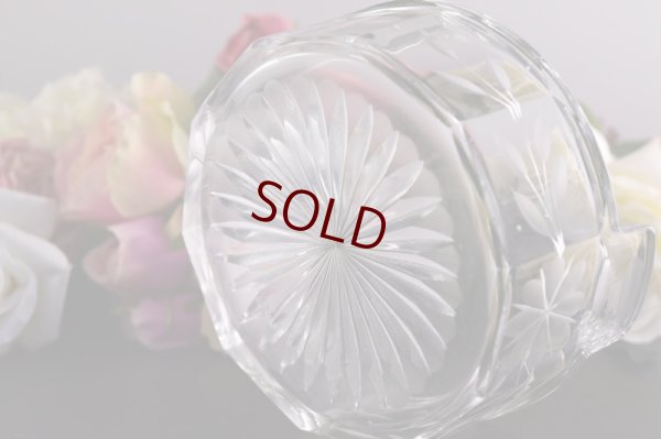 画像7: シルバープレート製　ヴィクトリアン　お花のガーランド彫刻　ハンドカットクリスタルグラス　バターディッシュ