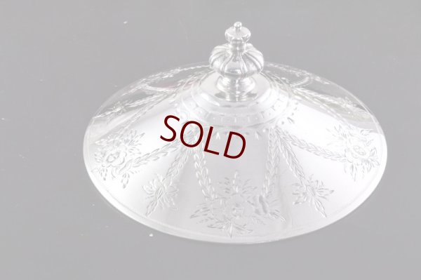 画像4: シルバープレート製　ヴィクトリアン　お花のガーランド彫刻　ハンドカットクリスタルグラス　バターディッシュ