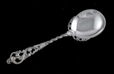 画像1: 純銀製（830）　ロココ調透かし細工ハンドル　透かし縁飾り　ジャムスプーン (1)