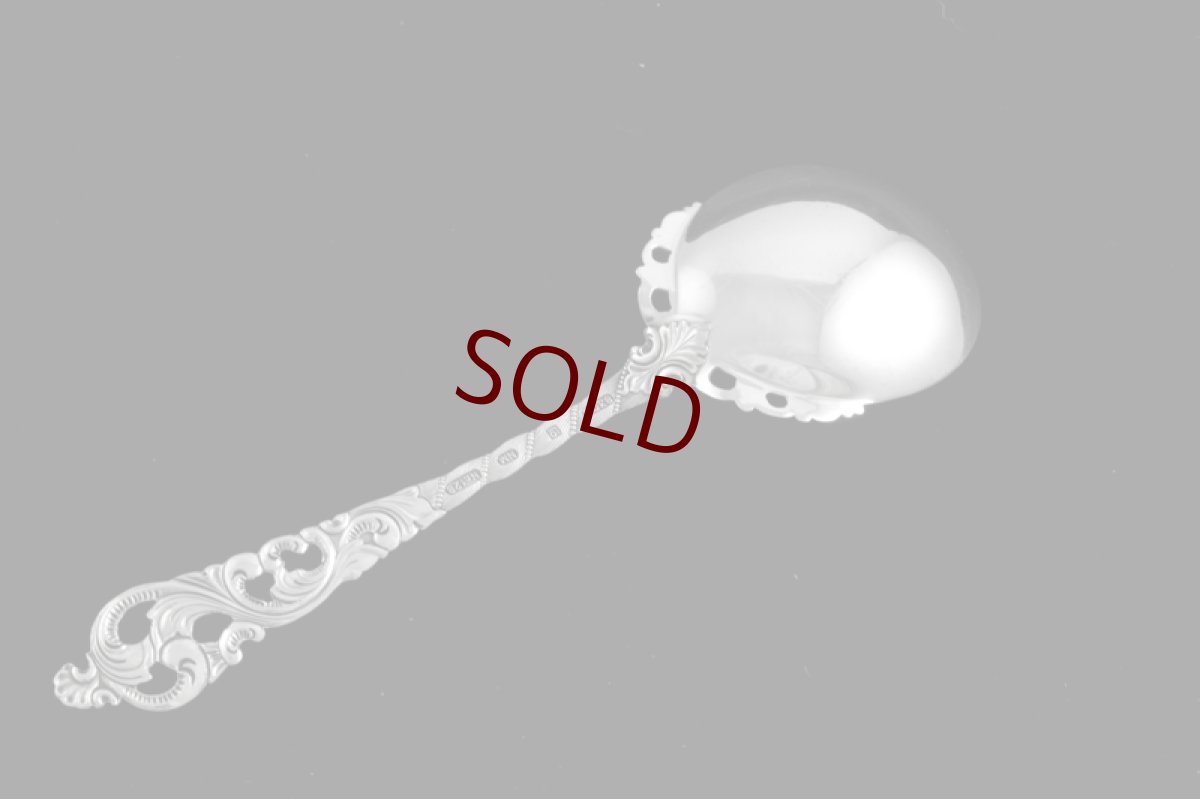 画像2: 純銀製（830）　ロココ調透かし細工ハンドル　透かし縁飾り　ジャムスプーン (2)