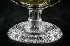 画像10: シルバープレート製　特級　ヴィクトリア時代後期　ハンドエッチング　グリーンクリスタルグラス　クラレットジャグ (10)