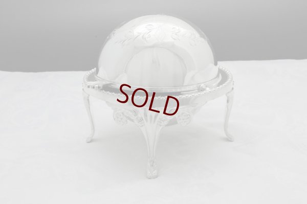 画像2: シルバープレート製　ヴィンテージ　ドーム型　バターディッシュ １