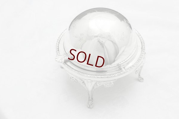 画像3: シルバープレート製　ヴィンテージ　ドーム型　バターディッシュ １