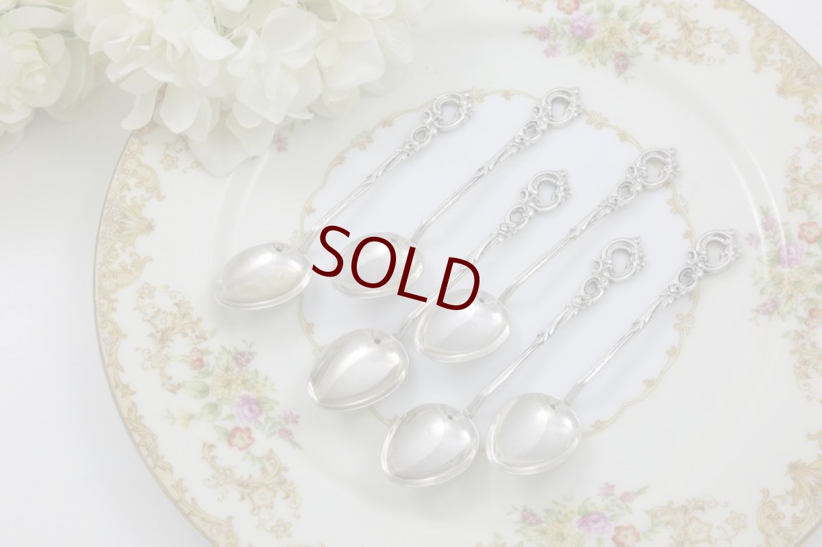 画像5: 純銀製（800）1900年前後　ロココ調透かし細工　ティースプーン6本セット (5)