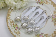 画像5: 純銀製（800）1900年前後　ロココ調透かし細工　ティースプーン6本セット (5)