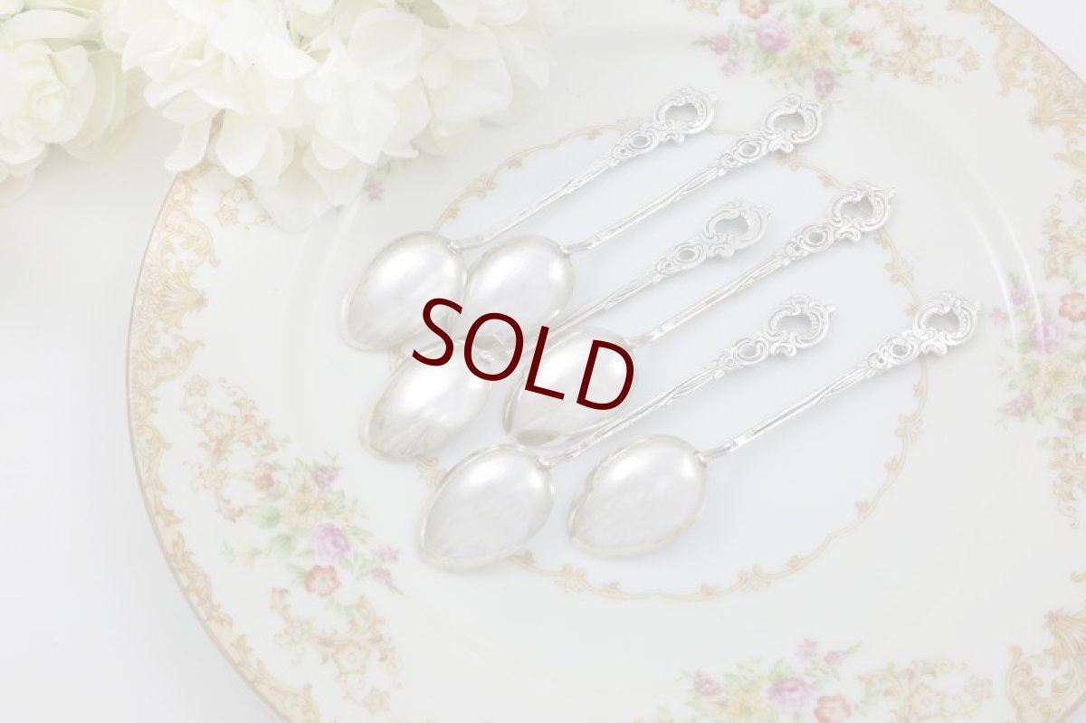 画像6: 純銀製（800）1900年前後　ロココ調透かし細工　ティースプーン6本セット (6)