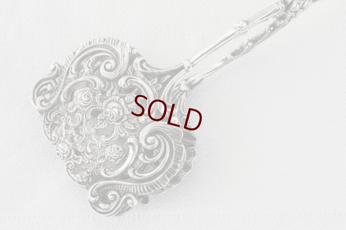 画像5:  純銀製（835）　ドイツ　ロココ薔薇の透かし細工　美装飾　ペイストリートング  (5)