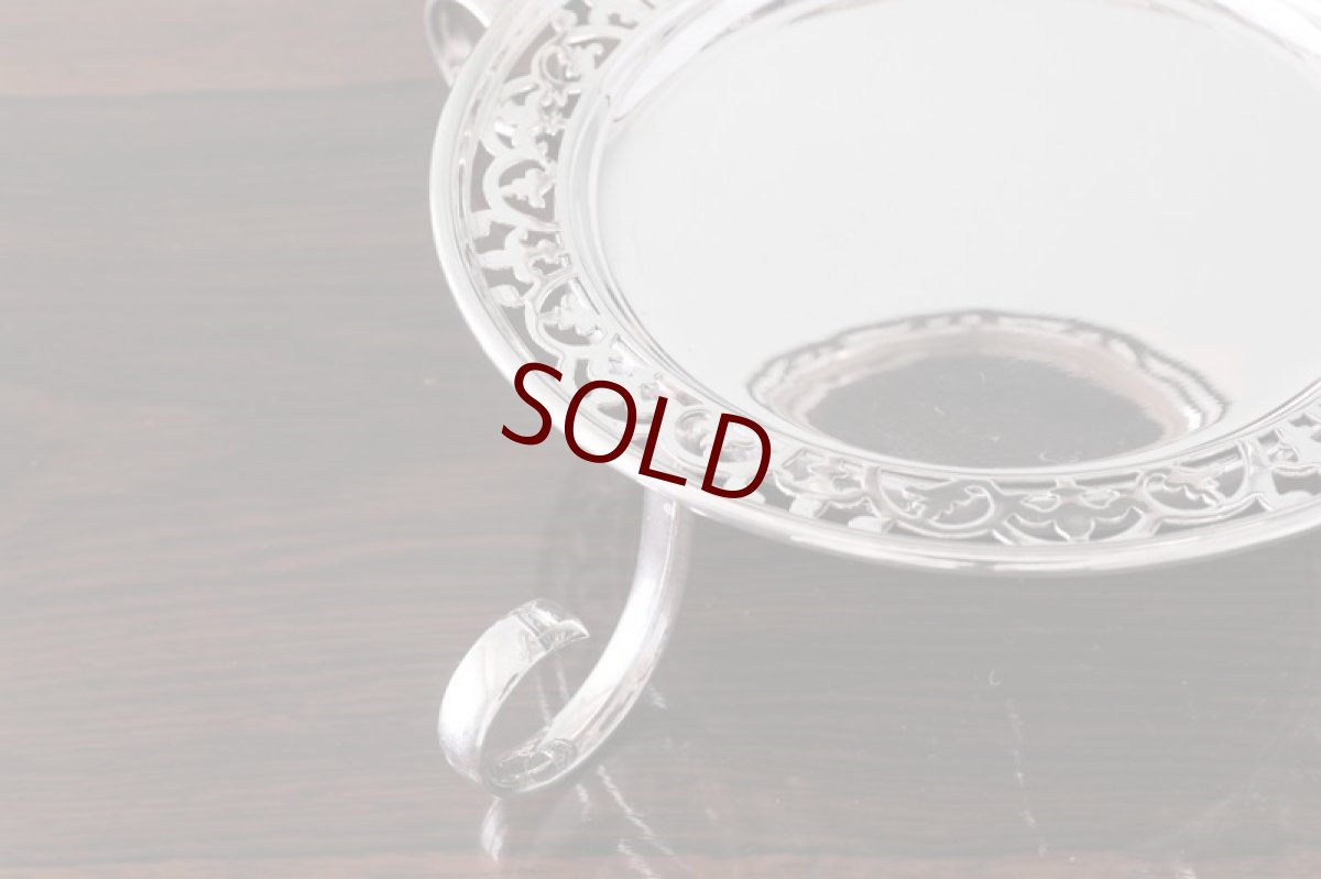 画像5: シルバープレート製　1930年代　透かし細工　二段　アフタヌーンティー用　ケーキスタンド  (5)