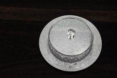 画像5: シルバープレート製　1900年前後　美装飾　ハンドカットクリスタルグラス　バターディッシュ (5)