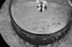 画像7: シルバープレート製　1900年前後　美装飾　ハンドカットクリスタルグラス　バターディッシュ (7)