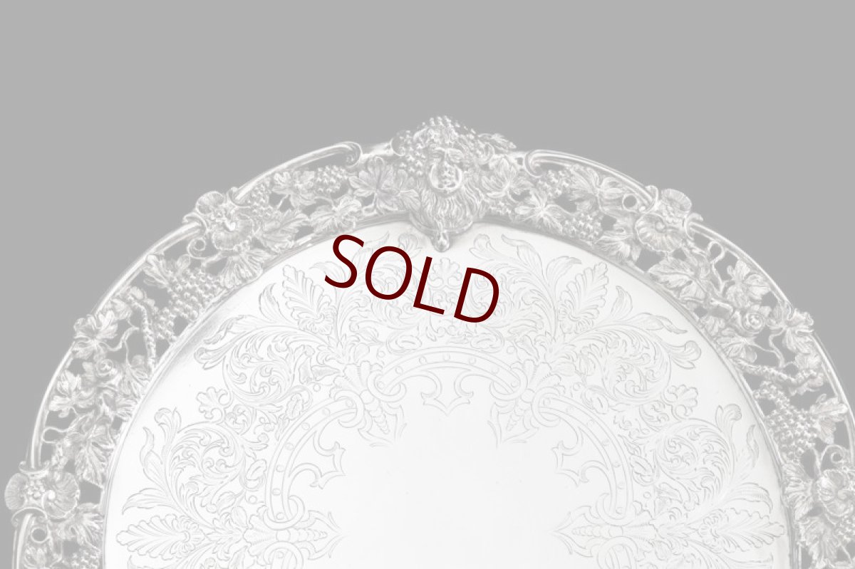 画像3: シルバープレート製　ヴィクトリア時代中期　手作り鋳金細工透かしボーダー、ハンドエングレービング　特級　サルヴァ (3)