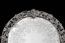 画像3: シルバープレート製　ヴィクトリア時代中期　手作り鋳金細工透かしボーダー、ハンドエングレービング　特級　サルヴァ (3)