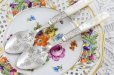 画像1: シルバープレート　ヴィクトリアン 白蝶貝ハンドル　手彫りのお花　美装飾　ジャムスプーンセット  (1)