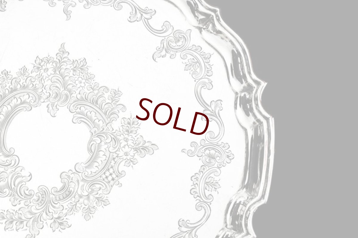 画像6: シルバープレート製　ヴィクトリア時代後期　お花とスクロールハンドエングレービング サルヴァ (6)