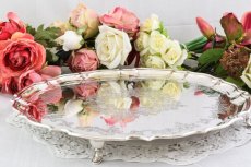 画像7: シルバープレート製　ヴィクトリア時代後期　お花とスクロールハンドエングレービング サルヴァ (7)