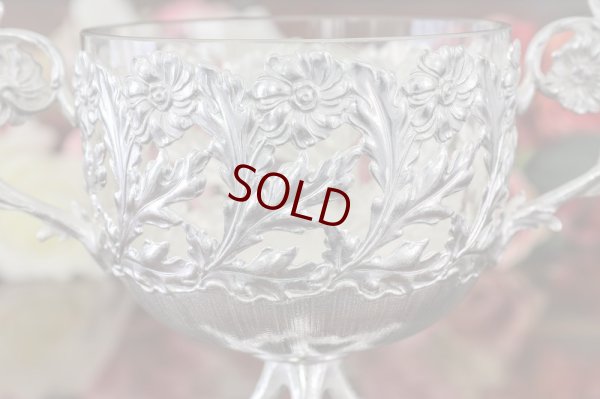 画像3: シルバープレート　アールヌーボー　お花のシュガーバスケット 