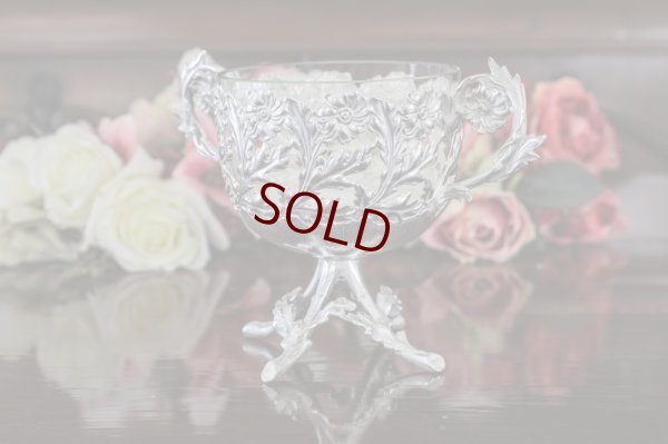 画像2: シルバープレート　アールヌーボー　お花のシュガーバスケット 